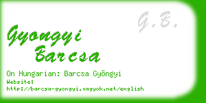 gyongyi barcsa business card